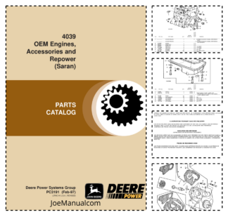 John Deere 4039 Engine Parts Catalog PC3191