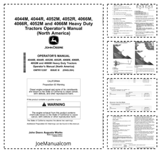 John Deere 4044M 4044R 4052M 4052R 4066M 4066R 4052M 4066M Tractor Operators Manual OMTR112287-I0