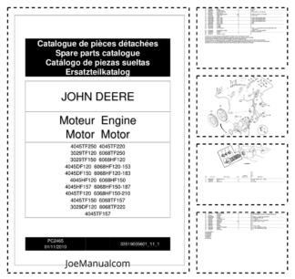 John Deere 4045 3029 6068 TF HF DF Series Engine Parts Catalog PC2465