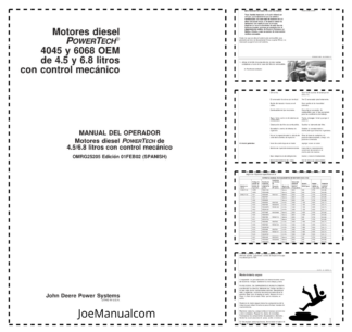 John Deere 4045 6068 OEM PowerTech Diesel Engine Operators Manual OMRG25205 ES