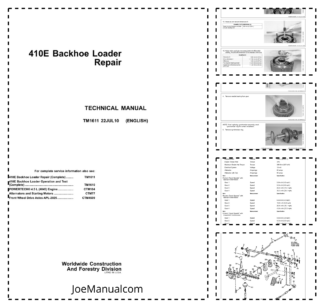 John Deere 410E Backhoe Loader Technical Repair Manual TM1611