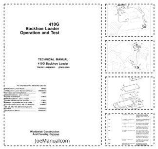 John Deere 410G Backhoe Loader Operation and Test Service Manual TM1881