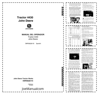 John Deere 4430 Tractor Operators Manual OMR58228-H3 ES