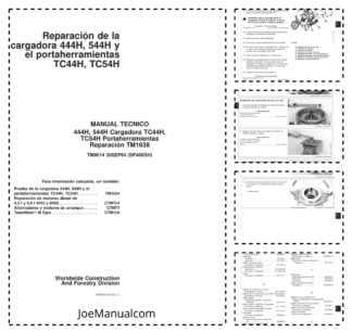 John Deere 444H 544H  Wheel Loader Repair Manual TM9014 ES