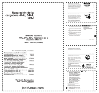 John Deere 444J 544J 624J Wheel Loader Repair Manual TM9011 ES