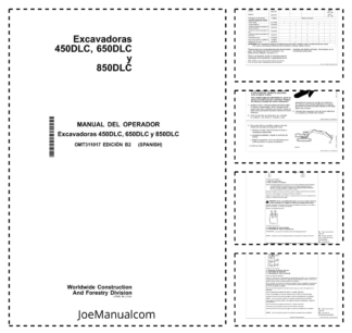 John Deere 450DLC 650DLC 850DLC Excavator Operators Manual OMT311017-B2 ES