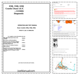 John Deere 450J 550J 650J Bulldozer Operation and Test Service Manual TM2257