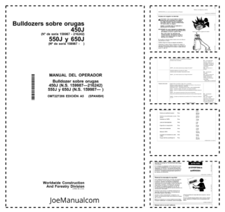 John Deere 450J 550J 650J Bulldozer Operators Manual OMT227286-A5 ES