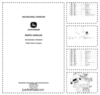 John Deere 450J 550J 650J Crawler Dozer Parts Catalog PC9387