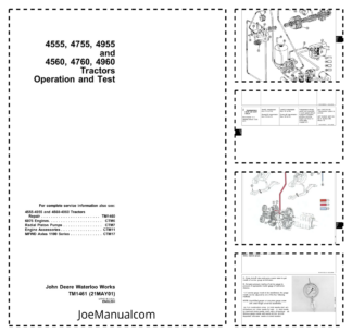 John Deere 4555 4755 4955 4560 4760 4960 Tractor Operation and Test Service Manual TM1461