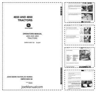 John Deere 4650 4850 Tractor Operators Manual OMRW16854-G8