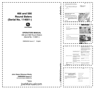 John Deere 466 566 Round Baler Operators Manual SN 114001 and UP OME92593-L7