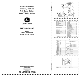 John Deere 4X2 6X2 Gas Diesel Worksite Trail and Trail Camo Edition Gator Parts Catalog PC2387