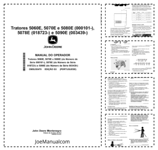 John Deere 5060E 5070E 5080E 5078E 5090E Tractor Operators Manual OMSU55470 PT