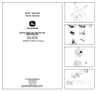 John Deere 5075E Tractor Parts Catalog PC9955P-10 PT