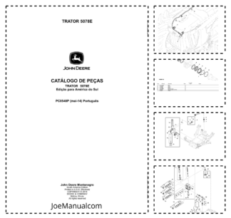 John Deere 5078E Tractor Parts Catalog PC8548P-14 PT