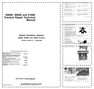 John Deere 5085E 5095E 5100E Tractor Repair Manual TM128319