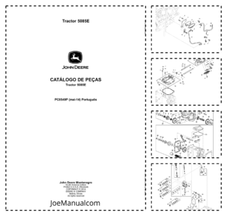 John Deere 5085E Tractor Parts Catalog PC8549P-14 PT
