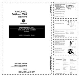 John Deere 5200 5300 5400 5500 Tractor Operators Manual OMRE41745-C4