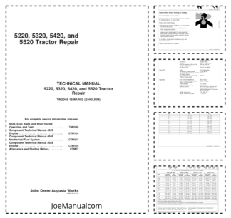 John Deere 5220 5320 5420 5520 Tractor Repair Manual TM2048