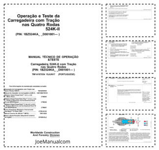 John Deere 524K-II Wheel Loader Operation and Test Service Manual TM14197X54 PT