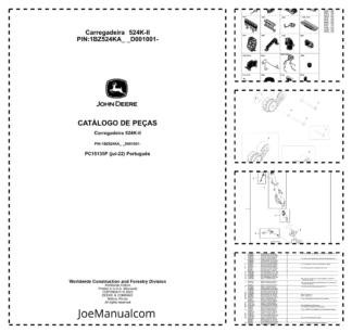 John Deere 524K-II Wheel Loader Parts Catalog PC15135P PT