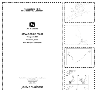 John Deere 524K Wheel Loader Parts Catalog PC11260P PT