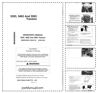 John Deere 5303 5403 5503 Tractor Operators Manual OMRE259583