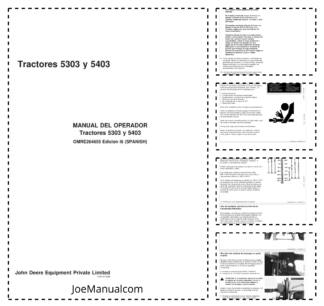 John Deere 5303 5403 Tractor Operators Manual OMRE264655-I6 ES