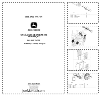 John Deere 5303 5403 Tractor Parts Catalog PC9987P PT