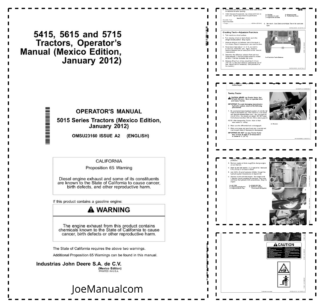 John Deere 5415 5615 5715 Tractor Operators Manual OMSU23160