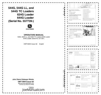 John Deere 544G LL TC 624G 644G Loader Operators Manual OMT159816-G6 SN 557739 and UP