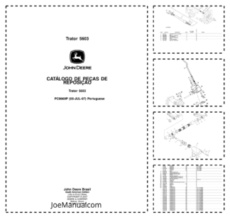John Deere 5603 Tractor Parts Catalog PC9669P-07 PT