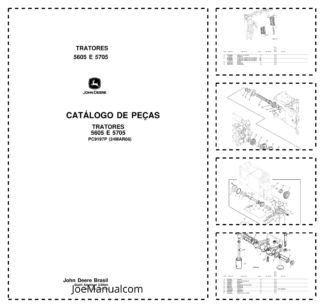 John Deere 5605E 5705 Tractor Parts Catalog PC9197P PT