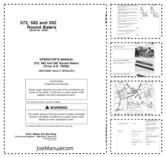 John Deere 572 582 592 Round Balers Operators Manual SN 700000 and UP OMCC58667-J7