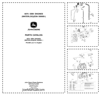 John Deere 6076 Engine Parts Catalog SN 500000 and UP PC230