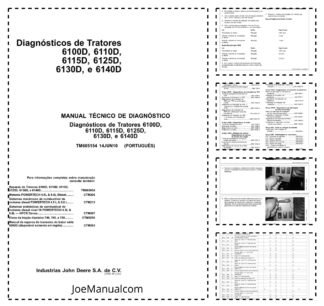 John Deere 6100D 6110D 6115D 6125D 6130D 6140D Tractor Diagnostic Service Manual TM605141 PT