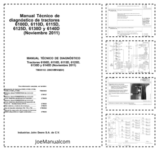 John Deere 6100D 6110D 6115D 6125D 6130D 6140D Tractor Diagnostic Service Manual TM605163 ES
