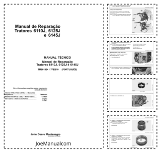 John Deere 6110J 6125J 6145J Tractor Repair Manual TM801954 PT