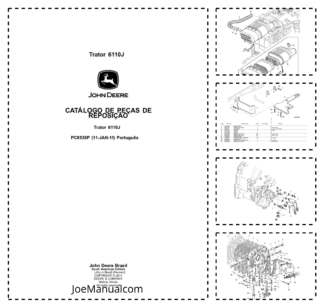 John Deere 6110J Tractor Parts Catalog PC8538P-11 PT