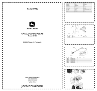 John Deere 6110J Tractor Parts Catalog PC8538P PT