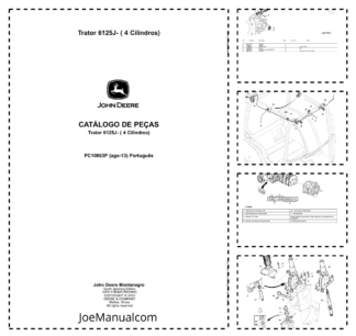 John Deere 6125J Tractor Parts Catalog PC10863P-13 PT