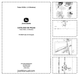 John Deere 6125J Tractor Parts Catalog PC10863P-14 PT