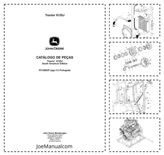 John Deere 6125J Tractor Parts Catalog PC10863P PT