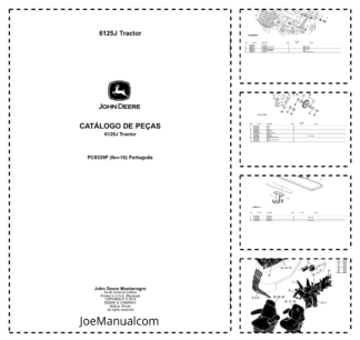 John Deere 6125J Tractor Parts Catalog PC8539P-16 PT