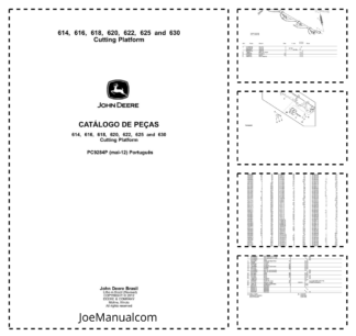John Deere 614 616 618 629 622 625 630 Cutting Platform Parts Catalog PC9284P