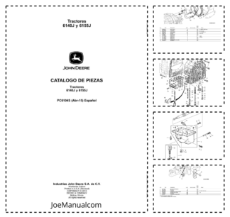 John Deere 6140J 6155J Tractor Parts Catalog PC6104S ES