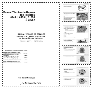 John Deere 6145J 6165J 6180J 6205J Tractor Repair Manual TM801554 PT