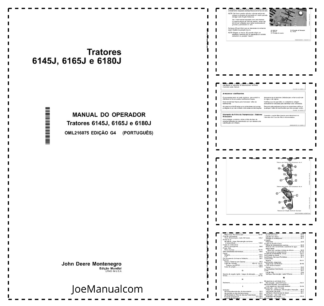John Deere 6145J 6165J 6180J Tractor Operators Manual OML216075-G4 PT
