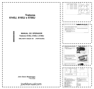 John Deere 6145J 6165J 6180J Tractor Operators Manual OML216075 PT